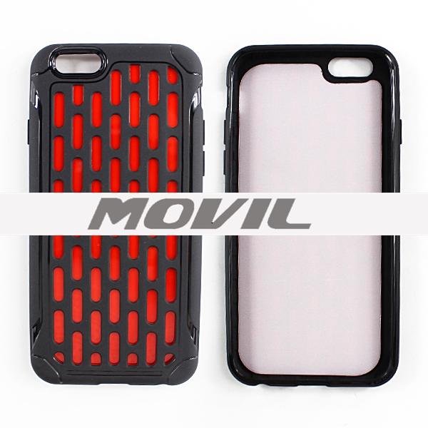 NP-2494 Doble capa Napoleon PC TPU funda para iPhone 6-0